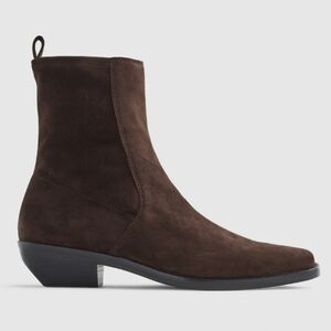 NWOB Madewell The Idris Ankle Boot Dark Carob Brown Suede Size 7 Women's